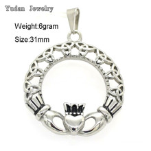 Yudan Jewelry Manufacturer Custom Stainless Steel silver Irish claddagh pendant